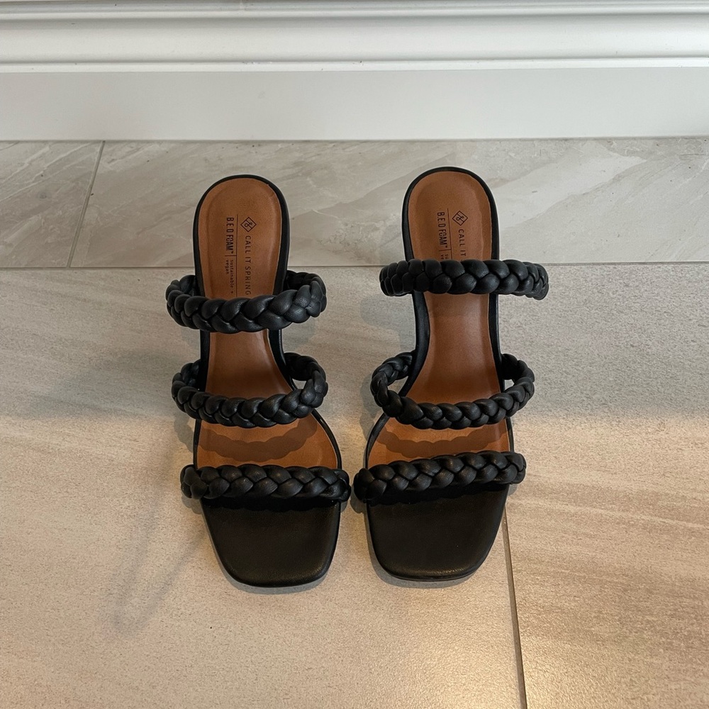 Braided Black Heels - Brand new condition!